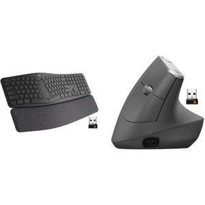 Kit de Productividad Logitech con Teclado Inalámbrico Ergo K860 y Ratón Ergonómico Mx Vertical