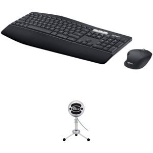 Kit de Teclado y Ratón Inalámbricos Logitech Mk850 Performance con Micrófono de Condensador Usb Blue