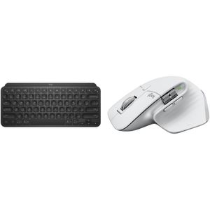 Set de Teclado Inalámbrico Logitech Mx Keys Mini y Mouse Mx Master 3S Negro Gris Pálido