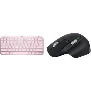 Set de Teclado Inalámbrico Logitech Mx Keys Mini y Mouse Mx Master 3S Rosado Negro