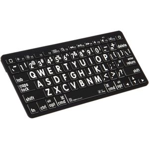 Teclado Mini Bluetooth 3.0 Logickeyboard Xl Print American English Blanco sobre Negro