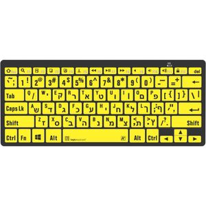 Teclado Mini Bluetooth Logickeyboard Largeprint Negro sobre Amarillo Windows Inglés de Ee. Uu. y H