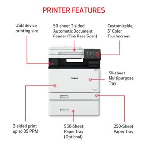 Impresora Láser Multifunción Inalámbrica a Color Canon Imageclass Mf753Cdw