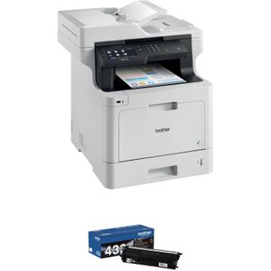 Impresora Láser Multifuncional Color Brother Mfc L8900Cdw con Kit de Cartuchos de Tóner Negro de Alt