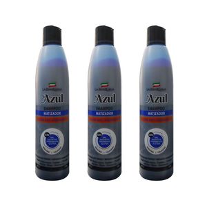 Shampoo Matizador Azul Acción Anti-Anaranjado La Brasiliana x 250g 3 Unidades