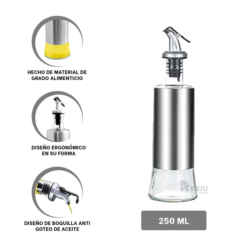 Kit 4 Aceiteros Medianos Ideales para Cocinar 250 ml