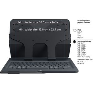 Funda con Teclado Logitech Universal Folio para Tablets de 9 a 10 Pulgadas
