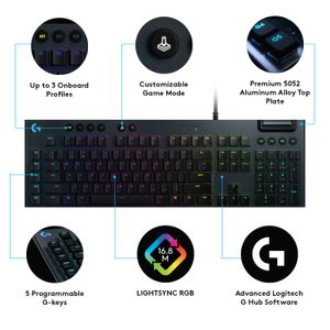 Teclado para Juegos Mecánico Logitech G G815 Lightsync Rgb Gl Tactile
