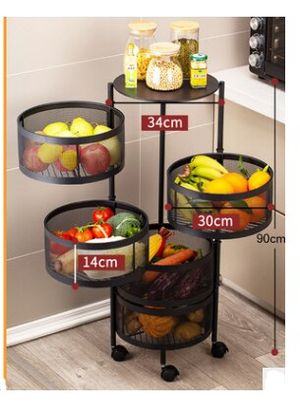 Cesta Circular Giratoria para Verdulero y Frutero Krearack Negro