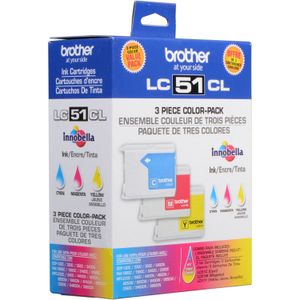 Cartuchos de Tinta de Color Brother Lc 51C Lc 51Y y Lc 51M Paquete de 3