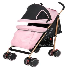Coche Baston para Bebe Amplio Gold Rosado