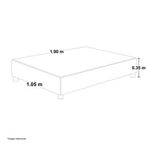 Box Tarima Capitoneado LeMueble 1.5 Plz Negro