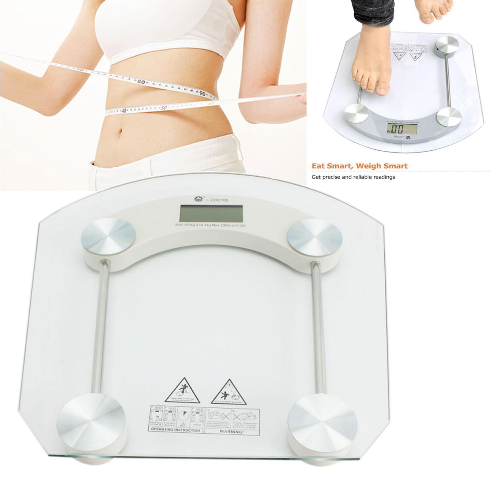 Báscula digital de baño, báscula de pesaje digital con respuesta de alta  precisión, báscula de pesaje digital de vidrio templado para pesaje corporal