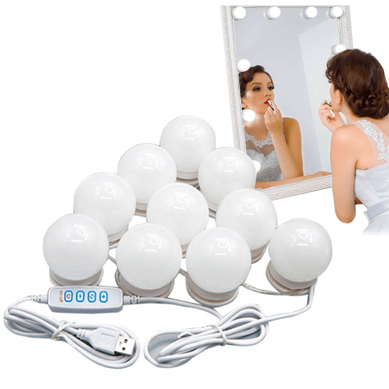 Kit de Luces LED para Espejo de Tocador Maquillaje con 10 Focos - Real Plaza