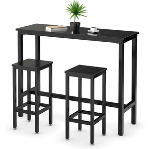 COMBO Bar Mesa + 2 Sillas Ventitas Home Negro