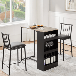 Mesa Bar + 2 Sillas McGrory Ventitas Home Rovere y Negro