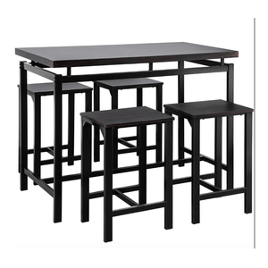 Mesa Bar + 4 Sillas Thalia Ventitas Home Negro
