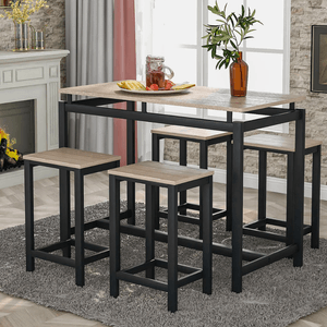 Mesa Bar + 4 Sillas Thalia Ventitas Home Olivo