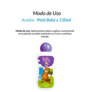 Aceite Petit Bebé x 130ml 2 Unidades