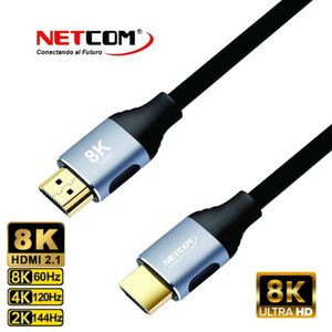 Cable Hdmi 2.1V 8k NETCOM 3D 5 Metros 4320p Premium 48Gbps HDR eARC