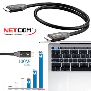 Cable USB-C Thunderbolt 3 NETCOM 60Hz 40Gbps 8K PD 100W 1 Metro