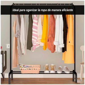 Exhibidor de Ropa con Perchero Negro + Zapatera con Perchero Negro