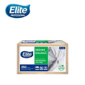 Papel Toalla Elite Plus Ecológica Una Hoja Interfoliada 250 Hojas Pack 4 Unidades