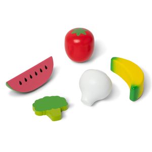 Grupo de Comida Frutas y Verduras 5 Piezas de Madera