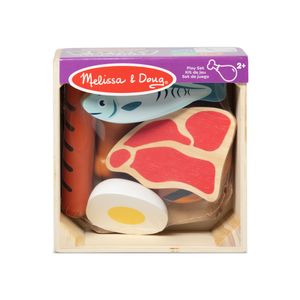 Grupo de Comida Proteínas 6 Piezas de Madera