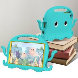Funda de Goma con Diseño Pulpo para Tablet Lenovo M10 Plus 3ra Gen Verde Agua