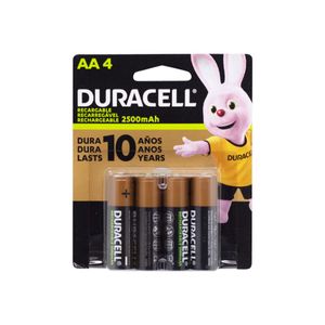 Pila Recargable AA 2500mAh (4 pilas) Duracell