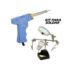 Kit Cautín + Soporte con Pinzas y Lupa Wt-6372-kit