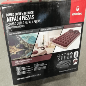 Colchon Inflable Camping Doble Nepal 4 Piezas