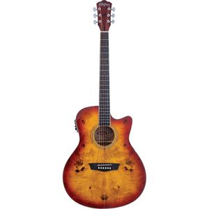 Guitarra Acústica Eléctrica Washburn Deep Forest Burl Ace Degradado Ámbar