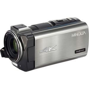 Cámara de Video Minolta Mn4K100Z Uhd 4K con Zoom Óptico de 10X Gris Metálico