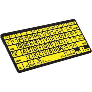 Teclado Mini Bluetooth 3.0 Logickeyboard Xl Print American English Negro sobre Amarillo