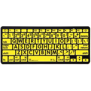 Teclado Mini Bluetooth 3.0 Logickeyboard Xl Print American English Negro sobre Amarillo