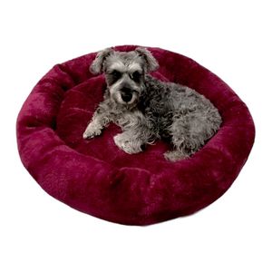 Cama Donut para Perros y Gatos Color Guinda Talla L