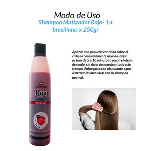 Shampoo Matizador Rojo La Brasiliana 250 Gramos 3 Unidades