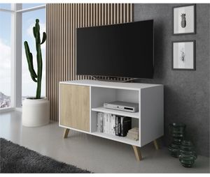 Mesa para TV Vintage Andrea 1 Puerta Blanco TU MESITA