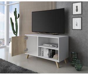 Mesa para TV Vintage Andrea 1 Puerta Blanco TU MESITA
