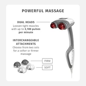 Homedics Masajeador Automático de Percusión de Espalda Cuerpo y Cuello con Cabezas Giratorias