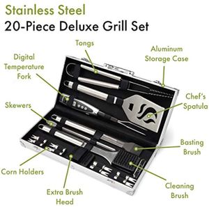 Juego de 14 Piezas para Parrilla Cuisinart de Acero Inoxidable Plateado