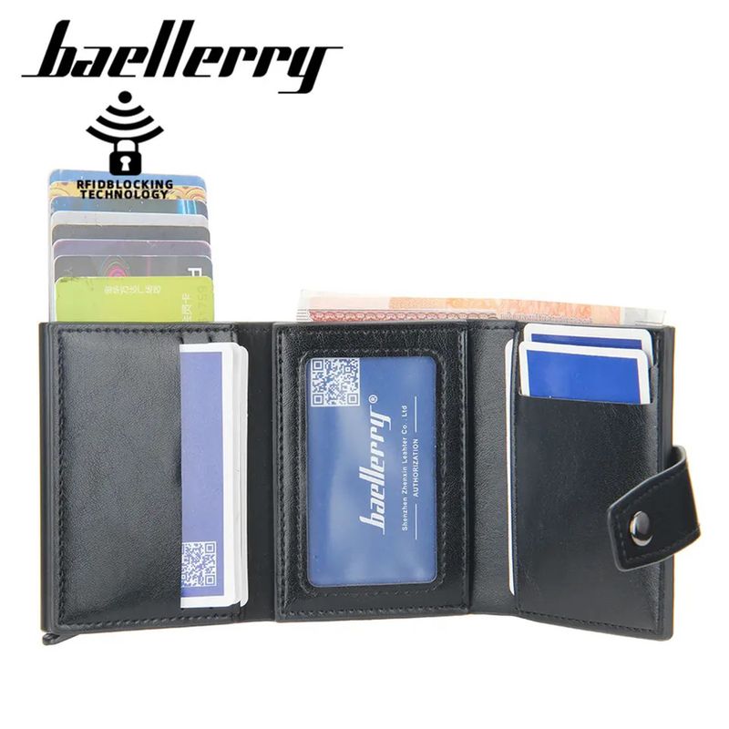 Billetera Antirrobo Hombre RFID de Cuero Tarjetero Baellerry