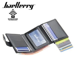 Billetera Antirrobo Hombre RFID de Cuero Tarjetero Baellerry - Negro