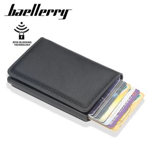 Billetera Hombre de Cuero RFID Tarjetero Baellerry Antirrobo - Negro