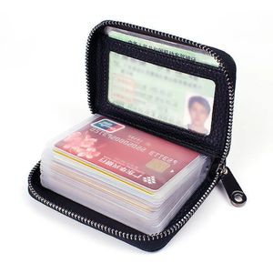 Billetera Hombre RFID Tarjetero Cuero Portatarjetas - Negro