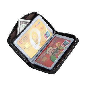 Billetera Hombre RFID Tarjetero Cuero Portatarjetas - Negro