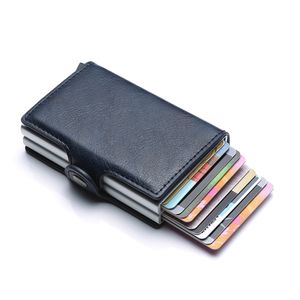 Billetera Tarjetero Hombre Sistema Antimagnético Cuero Protección RFID - Azul