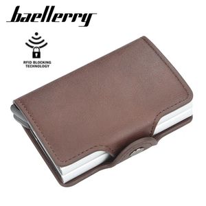 Billetera Tarjetero Hombre Sistema Antimagnético Cuero Protección RFID - Café